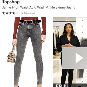 Size 28 TopShop High Waist Acid Wash Jean